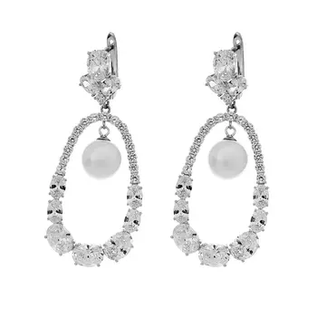 Серьги с английским замком из серебра PI-E01385-X-W-PS-X-W