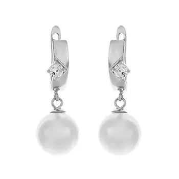 Серьги с английским замком из серебра PI-E01378-X-W-PS-X-W