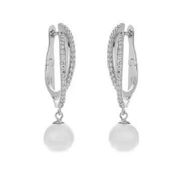 Серьги с английским замком из серебра PI-E01380-X-W-PS-X-W