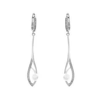 Серьги с английским замком из серебра PI-E01307-X-W-PS-X-W