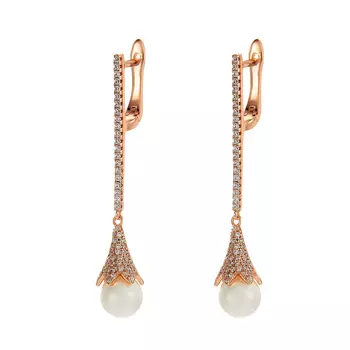 Серьги с английским замком из серебра PI-E01159-X-G-ST601-X-W