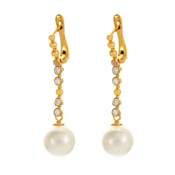 Серьги с английским замком из серебра PI-E01237-X-L-ST503-X-W