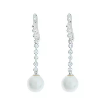 Серьги с английским замком из серебра PI-E01237-X-W-PS-X-W