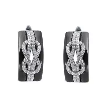 Серьги с английским замком из серебра TC-E00625-B-W-X-X-W