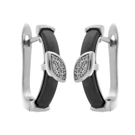 Серьги с английским замком из серебра TC-E01142-B-W-X-X-W