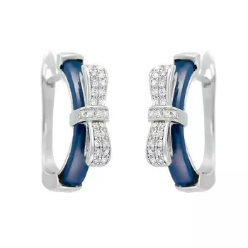 Серьги с английским замком из серебра TC-E01135-Вl-W-X-X-W