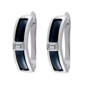 Серьги с английским замком из серебра TC-E01127-Вl-W-W-X-X