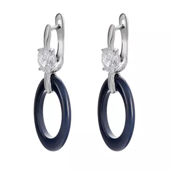 Серьги с английским замком из серебра TC-E01115-Вl-W-W-X-X