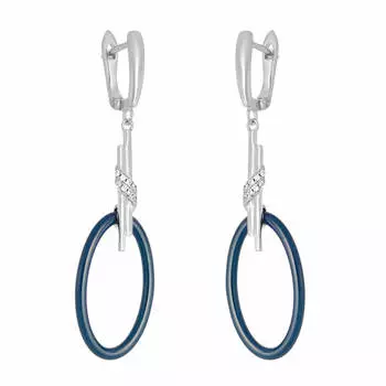 Серьги с английским замком из серебра TC-E01118-Вl-W-X-X-W