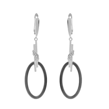 Серьги с английским замком из серебра TC-E01118-B-W-X-X-W