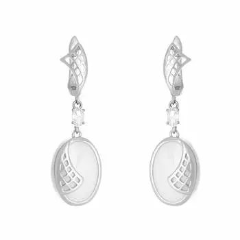 Серьги с английским замком из серебра TC-E01119-W-W-W-X-X