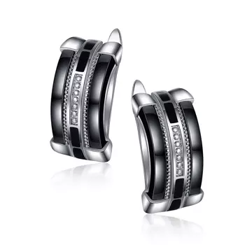 Серьги с английским замком из серебра TC-E01098-B-W-X-B-X