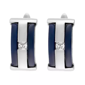 Серьги с английским замком из серебра TC-E01071-Вl-W-W-X-X