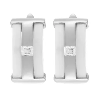 Серьги с английским замком из серебра TC-E01071-W-W-W-X-X