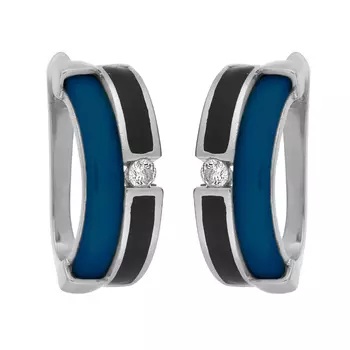 Серьги с английским замком из серебра TC-E01035-Вl-W-X-B-W