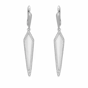 Серьги с английским замком из серебра TC-E01203-W-W-X-X-W