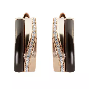 Серьги с английским замком из серебра TC-E00687-BR-G-X-X-W