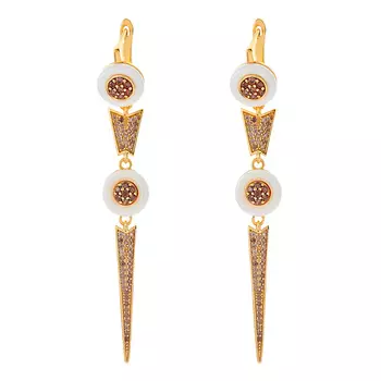 Серьги с английским замком из серебра TC-E01006-W-Y-X-X-BR