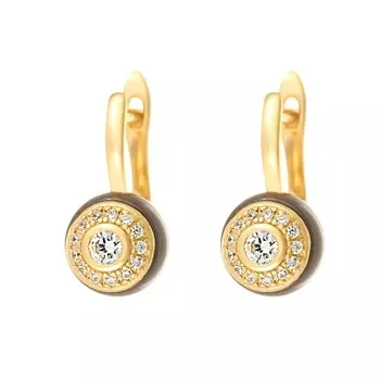 Серьги с английским замком из серебра TC-E01274-BR-L-W-X-W