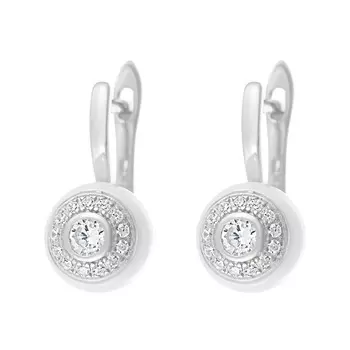 Серьги с английским замком из серебра TC-E01274-W-W-W-X-W