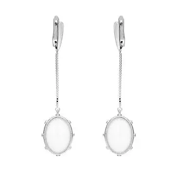 Серьги с английским замком из серебра TC-E01266-W-W-X-X-W