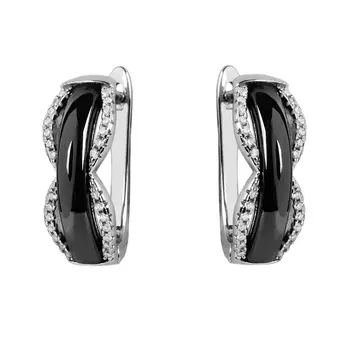 Серьги с английским замком из серебра TC-E00615-B-W-X-X-W