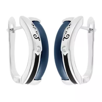 Серьги с английским замком из серебра TC-E01038-Вl-W-X-X-W