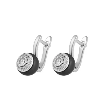 Серьги с английским замком из серебра TC-E01274-B-W-W-X-W