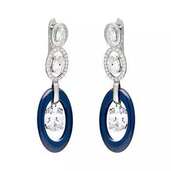 Серьги с английским замком из серебра TC-E00069-Вl-W-W-X-W