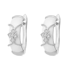 Серьги с английским замком из серебра TC-E01248-W-W-X-X-W