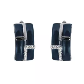 Серьги с английским замком из серебра TC-E00634-Вl-W-X-X-W