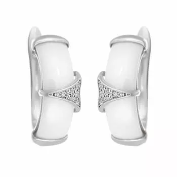 Серьги с английским замком из серебра TC-E01162-W-W-X-X-W