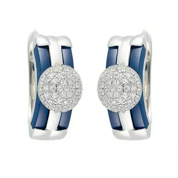 Серьги с английским замком из серебра TC-E01153-Вl-W-X-X-W