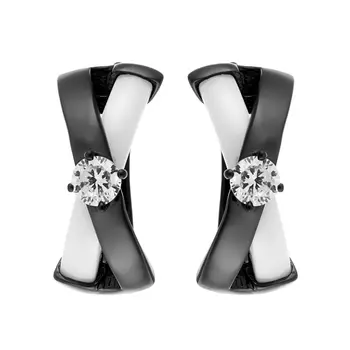 Серьги с английским замком из серебра TC-E00697-W-B-W-X-X