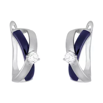 Серьги с английским замком из серебра TC-E00697-Вl-W-W-X-X