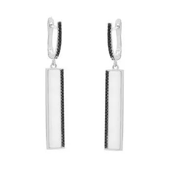 Серьги с английским замком из серебра TC-E00700-W-W-X-X-B