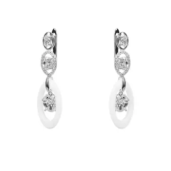 Серьги с английским замком из серебра TC-E00069-W-W-W-X-W