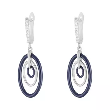 Серьги с английским замком из серебра TC-E00045-Вl-W-X-X-W