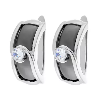 Серьги с английским замком из серебра TC-E01164-W-W-W-X-X