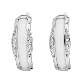 Серьги с английским замком из серебра TC-E00703-W-W-X-X-W