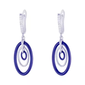 Серьги с английским замком из серебра TC-E00045-BL-W-X-X-W