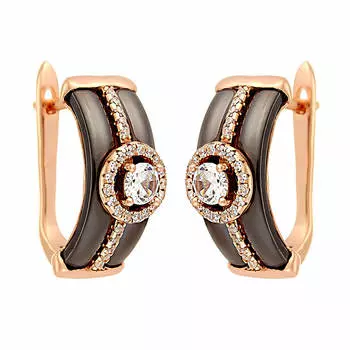 Серьги с английским замком из серебра TC-E00617-BR-G-X-X-W