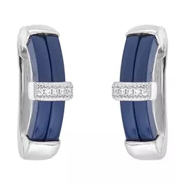 Серьги с английским замком из серебра TC-E00408-Вl-W-X-X-W