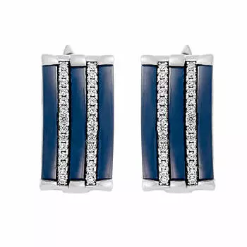 Серьги с английским замком из серебра TC-E00402-Вl-W-X-X-W