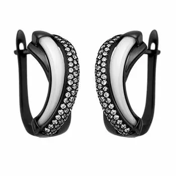 Серьги с английским замком из серебра TC-E00663-W-B-X-X-W