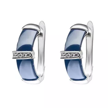 Серьги с английским замком из серебра TC-E00445-Вl-W-X-X-W