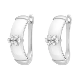 Серьги с английским замком из серебра TC-E00447-W-W-X-X-W