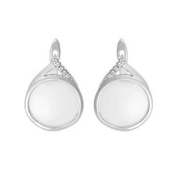 Серьги с английским замком из серебра TC-E01377-W-W-X-X-W