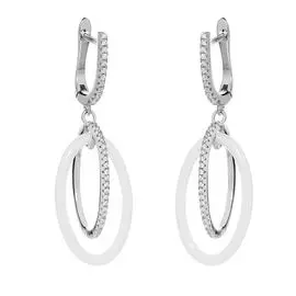 Серьги с английским замком из серебра TC-E01324-W-W-X-X-W