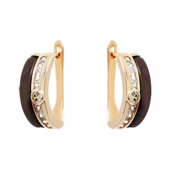 Серьги с английским замком из серебра TC-E00670-BR-G-W-X-W